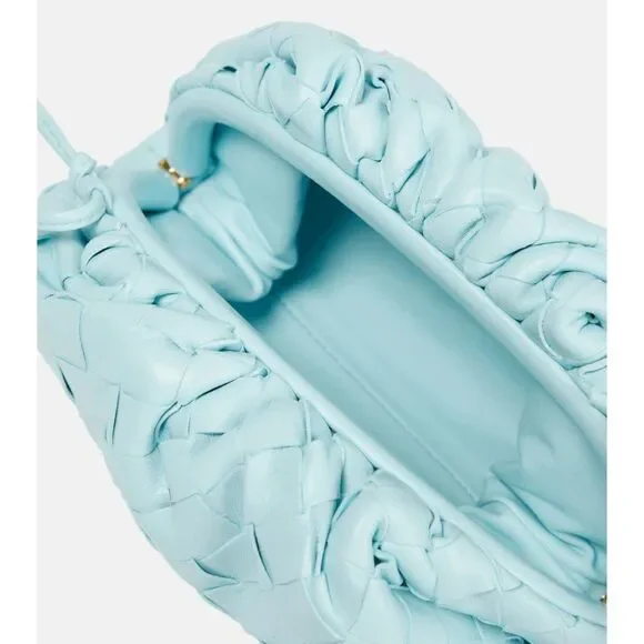 BOTTEGA VENETA Mini Pouch Intrecciato Crossbody Bag In Pale Blue $2500 - Picture 4 of 16
